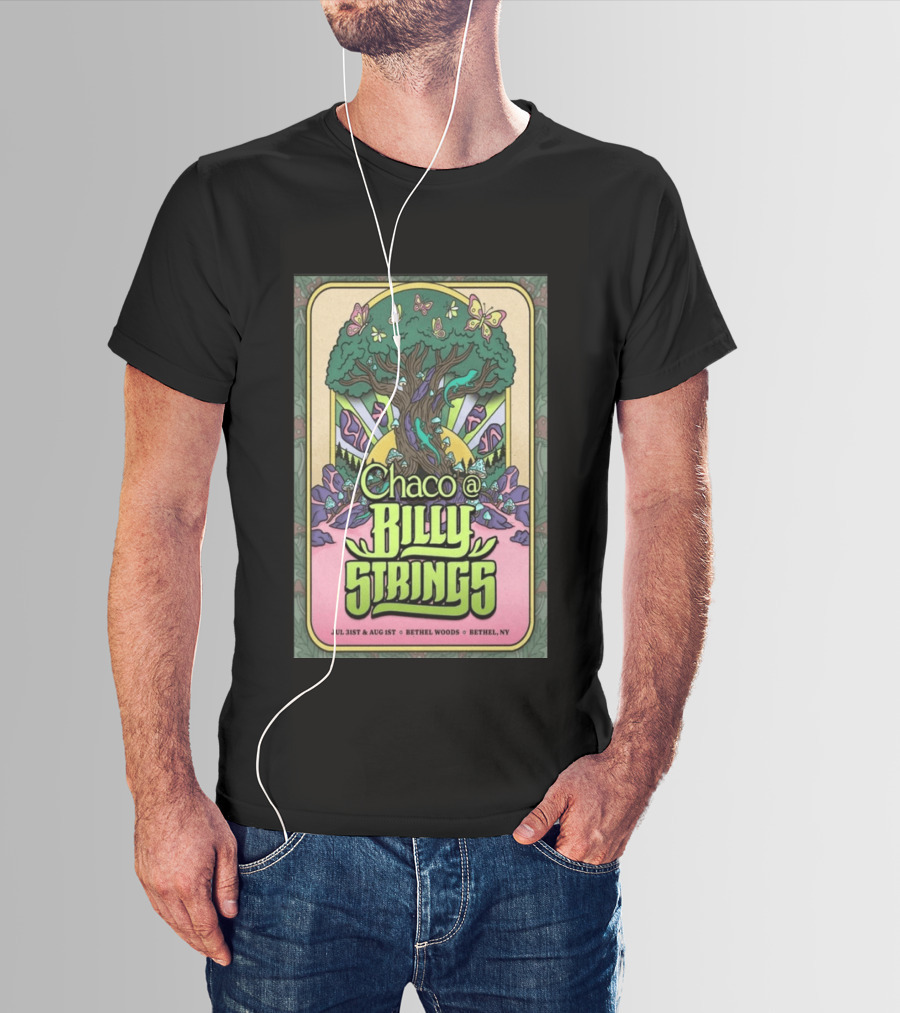 Chaco Billy Strings Bethel NY July 31st August 1st Bethel Woods Summer Concert T-Shirt