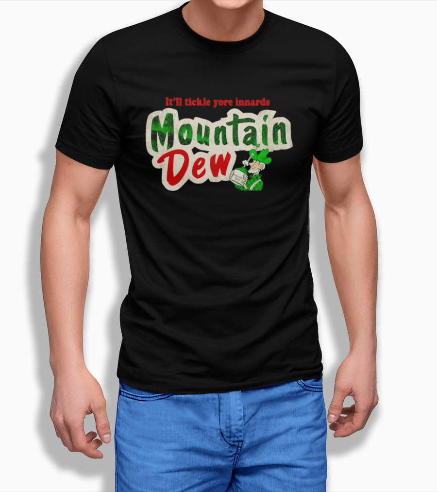 It'll Tickle Yore Innards Mountain Dew Classic Vintage Look T-Shirt