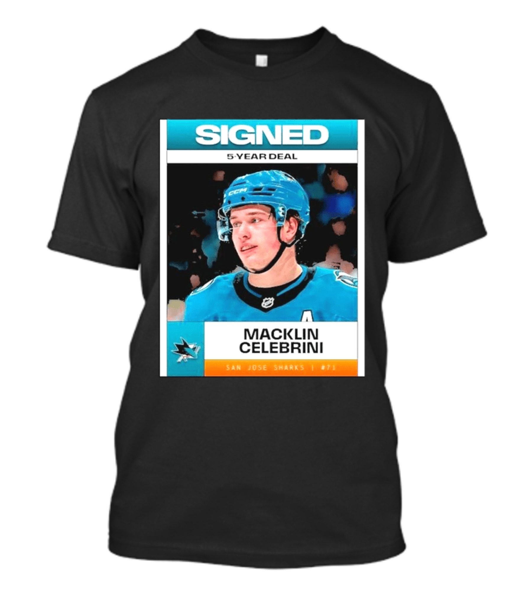 Signed 5 Year Deal Macklin Celebrini San Jose Sharks 71 T-Shirt