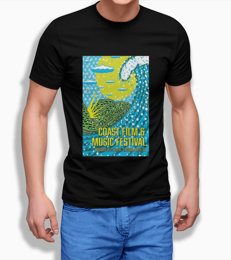 Coast Film And Music Festival Laguna Beach CA October 16 25 2026 Scenic Wave Sun And Clouds T-Shirt