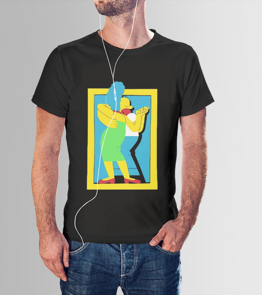 Simps Dance Iconic Cartoon Couple Embrace T-Shirt