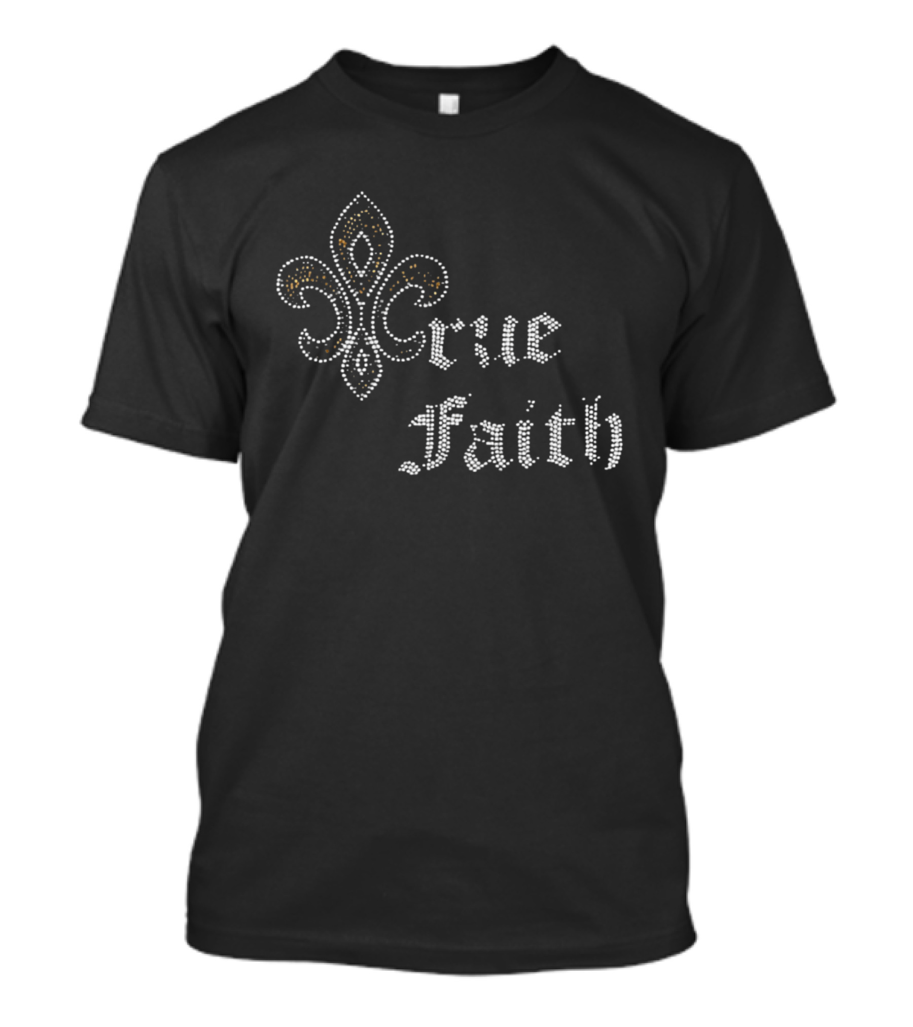 Crue Faith Fleur De Lis Rhinestone Ornament T-Shirt