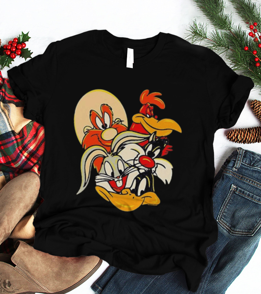 Looney Tunes Smiling Faces Bugs Bunny Sylvester Foghorn Leghorn Taz T-Shirt
