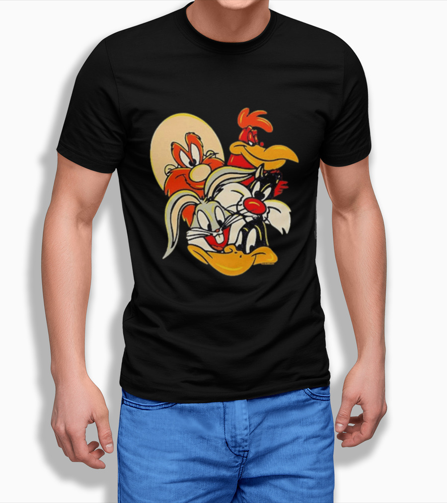 Looney Tunes Smiling Faces Bugs Bunny Sylvester Foghorn Leghorn Taz T-Shirt