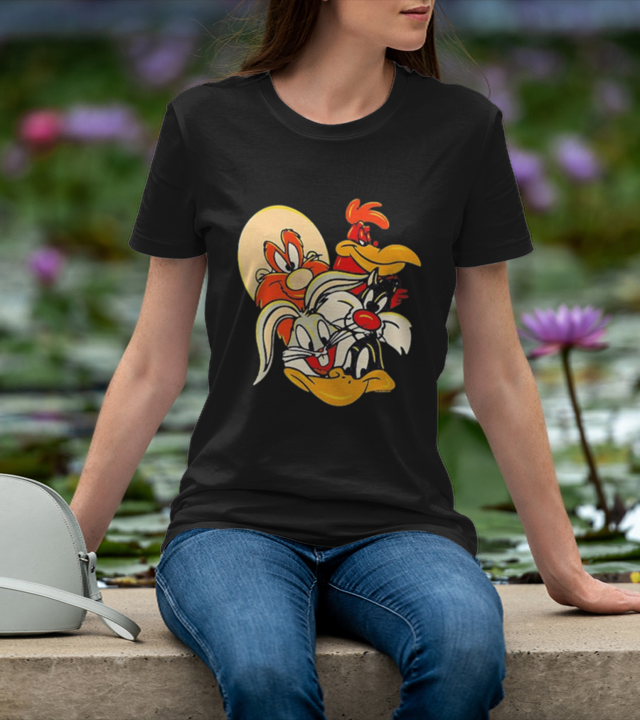 Looney Tunes Smiling Faces Bugs Bunny Sylvester Foghorn Leghorn Taz T-Shirt