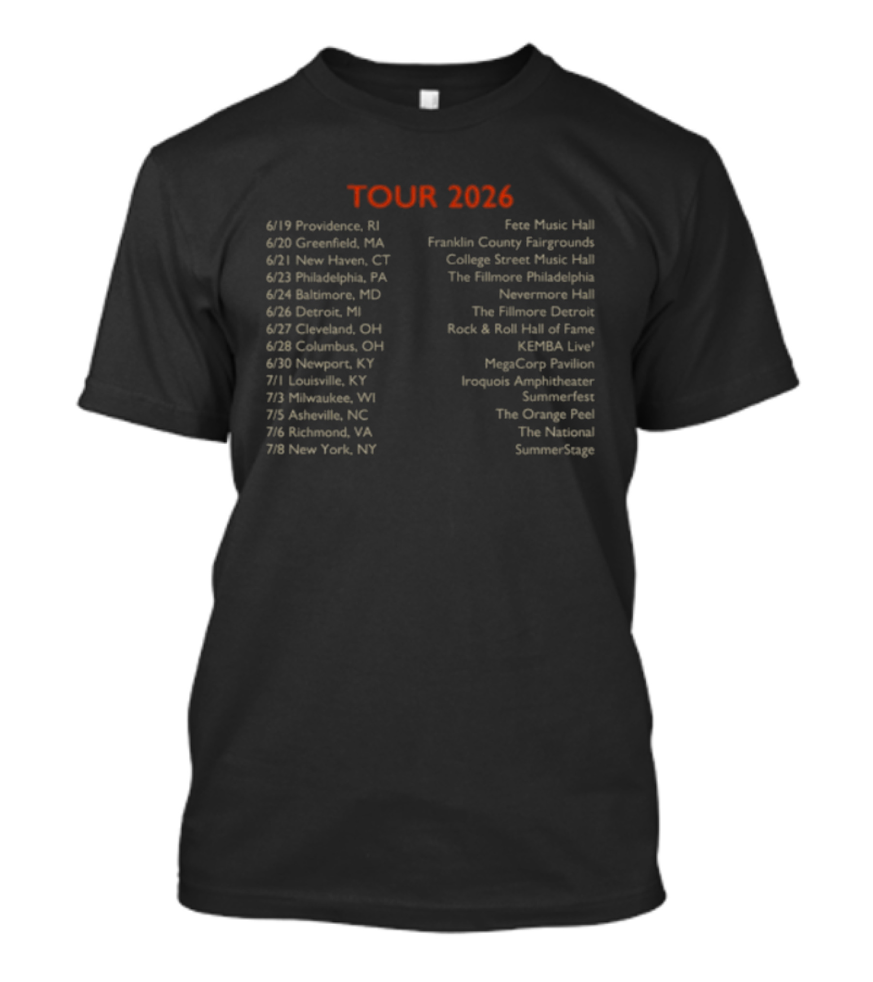 Spoon Lucifer On The Sofa 2026 Tour Dates And Venues List T-Shirt