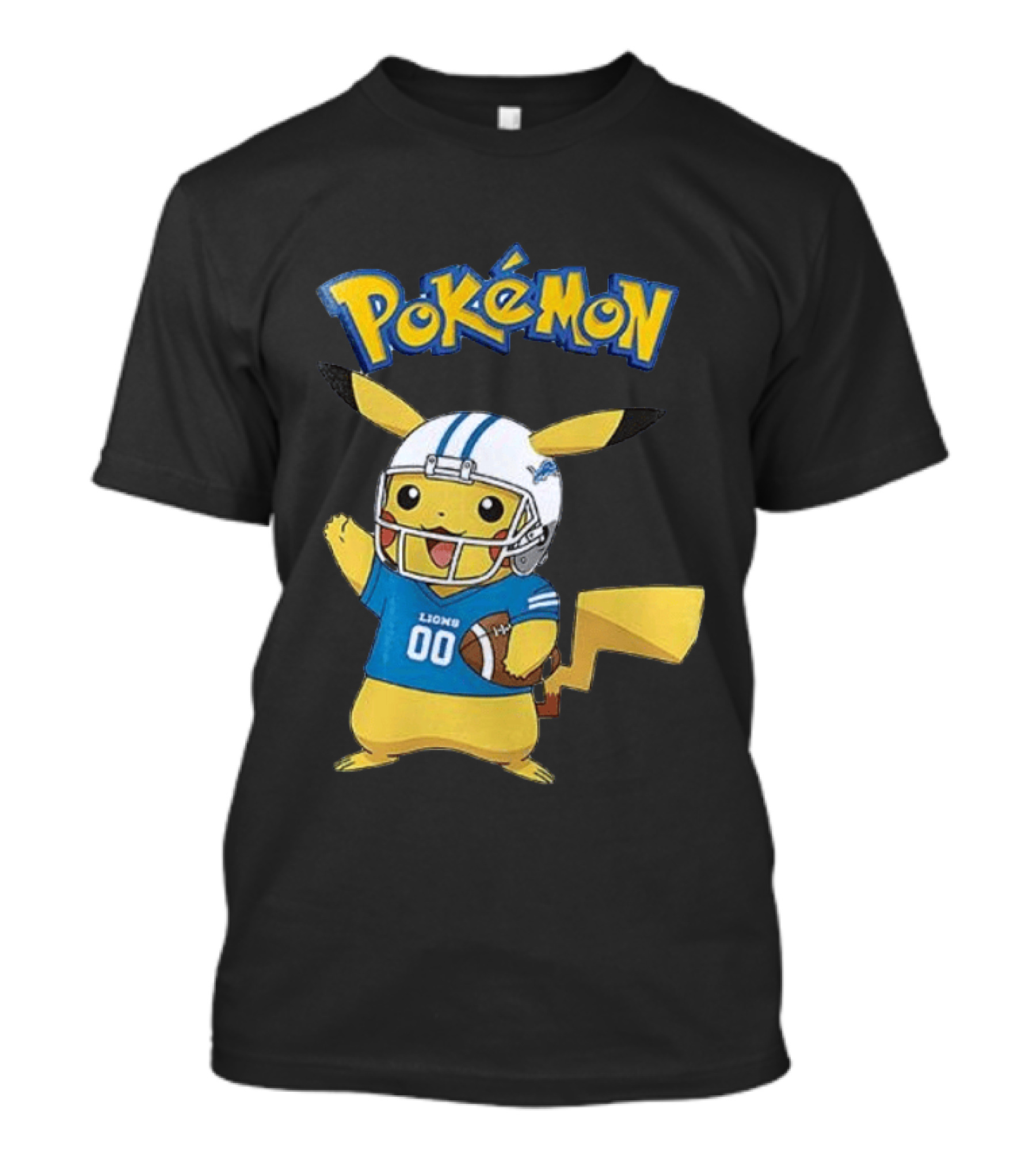 Detroit Lions Pokemon Pikachu Football Fan T-Shirt