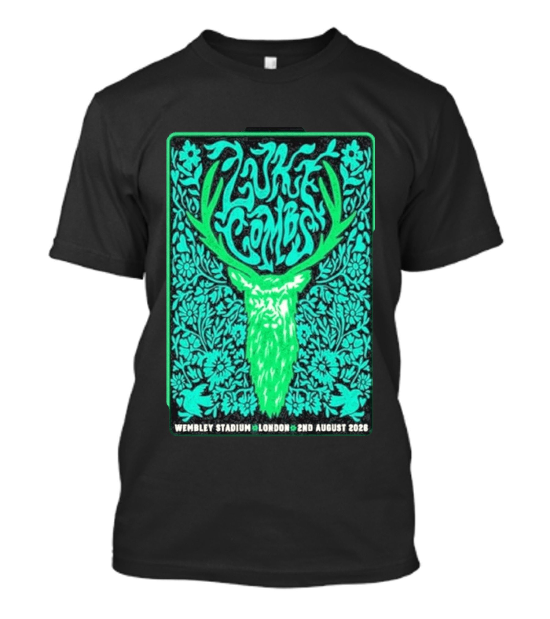 Luke Combs Wembley Stadium London August 2 2026 Deer Antlers Floral T-Shirt