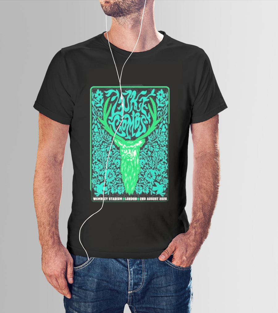 Luke Combs Wembley Stadium London August 2 2026 Deer Antlers Floral T-Shirt