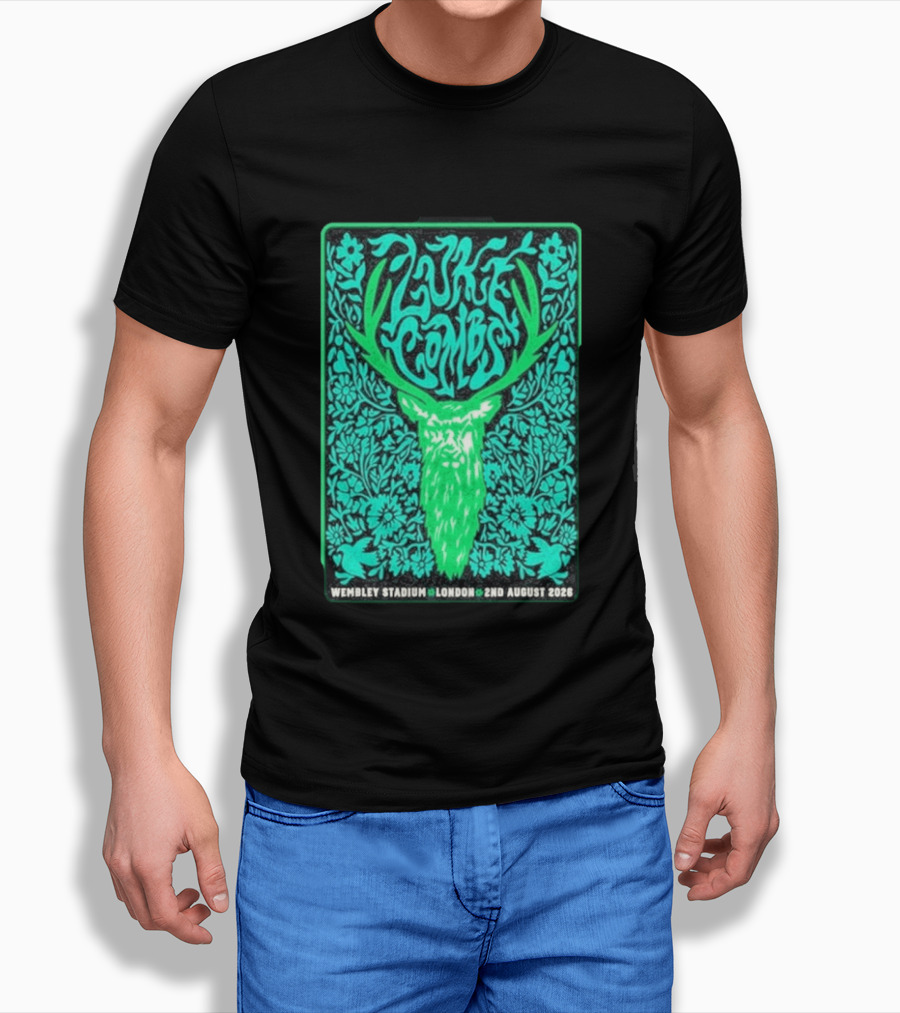 Luke Combs Wembley Stadium London August 2 2026 Deer Antlers Floral T-Shirt