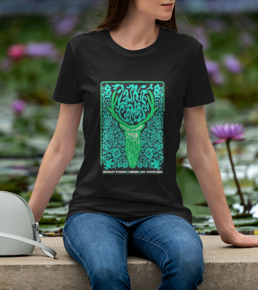 Luke Combs Wembley Stadium London August 2 2026 Deer Antlers Floral T-Shirt