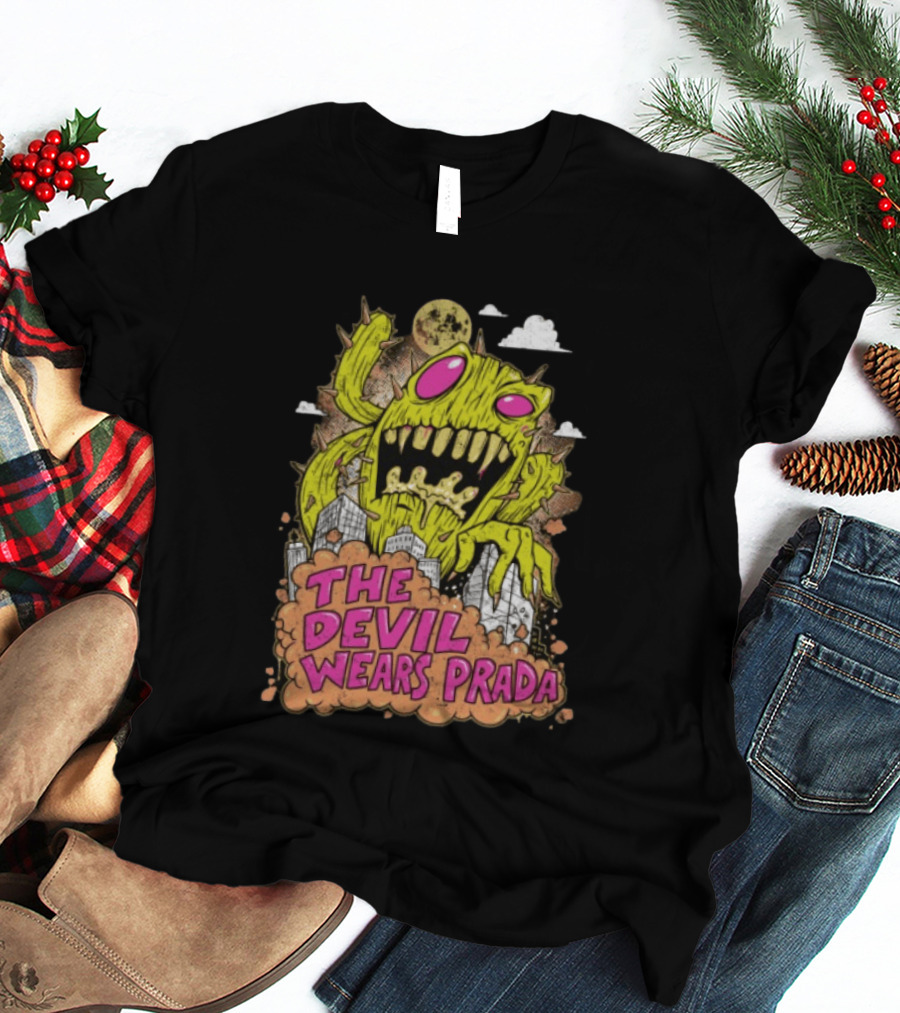 The Devil Wears Prada Cactuszilla Monster In Cityscape T-Shirt