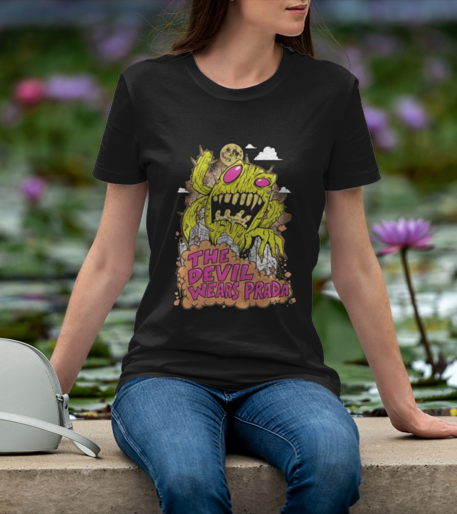 The Devil Wears Prada Cactuszilla Monster In Cityscape T-Shirt