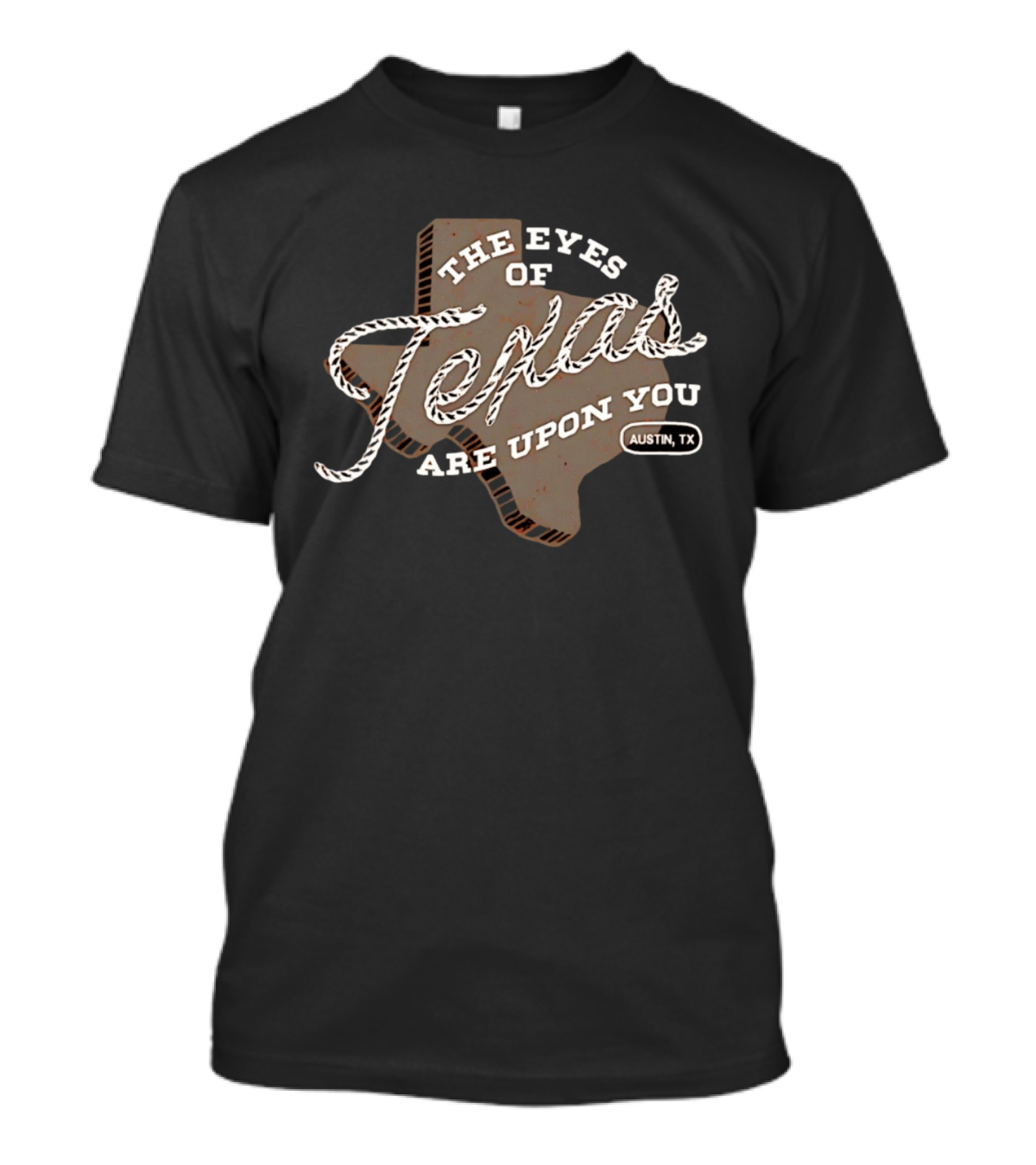 The Eyes Of Texas Are Upon You Austin TX Map Rope T-Shirt