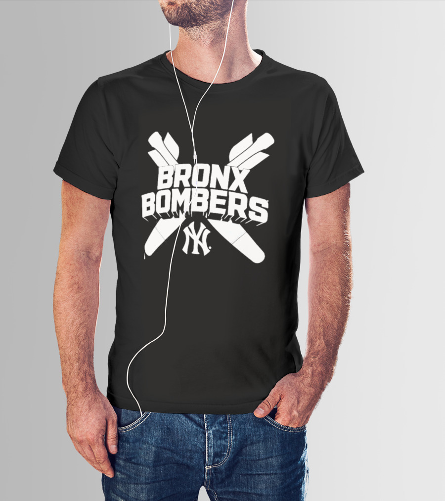 New York Yankees Bronx Bombers NY Logo With Baseball Bats T-Shirt