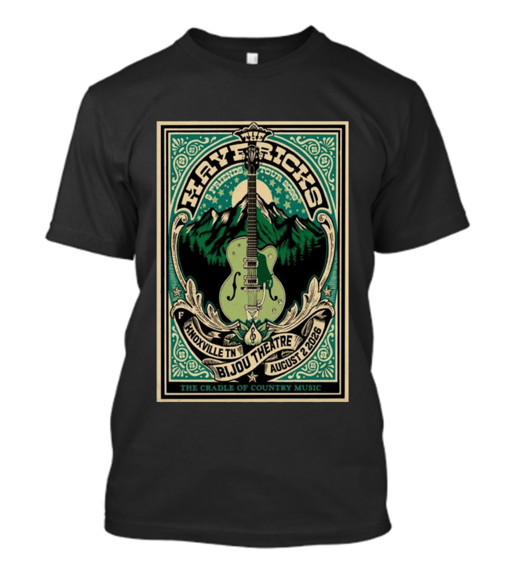 The Mavericks Brand New Day Tour 2026 Knoxville TN Bijou Theatre August 2 Cradle Of Country Music T-Shirt