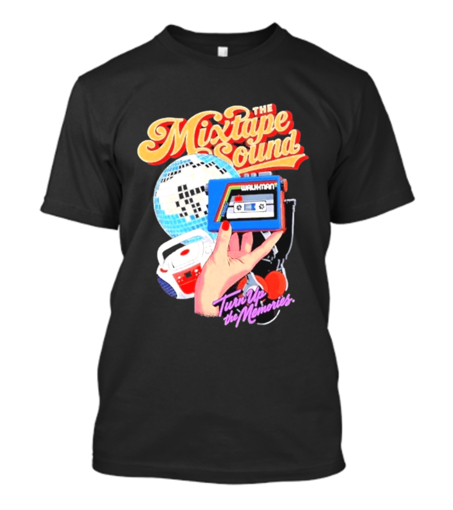 The Mixtape Sound Walkman Turn Up The Memories Disco Vibes T-Shirt