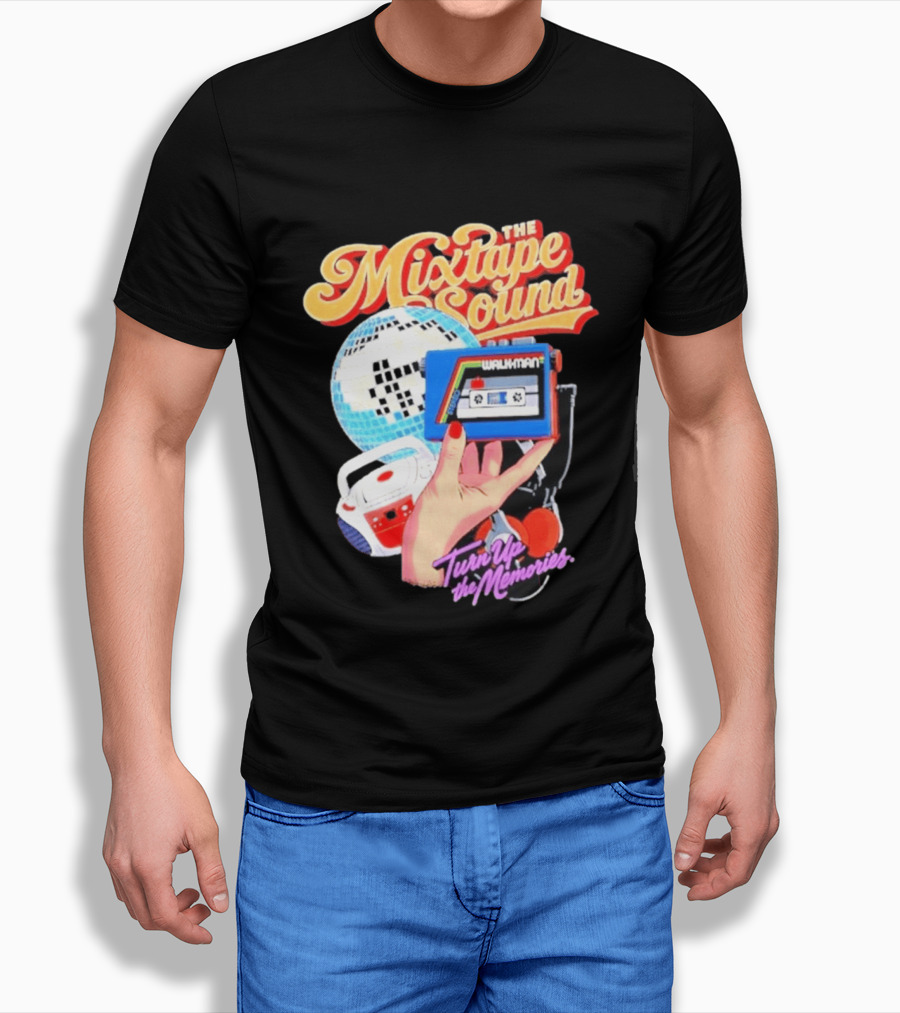 The Mixtape Sound Walkman Turn Up The Memories Disco Vibes T-Shirt