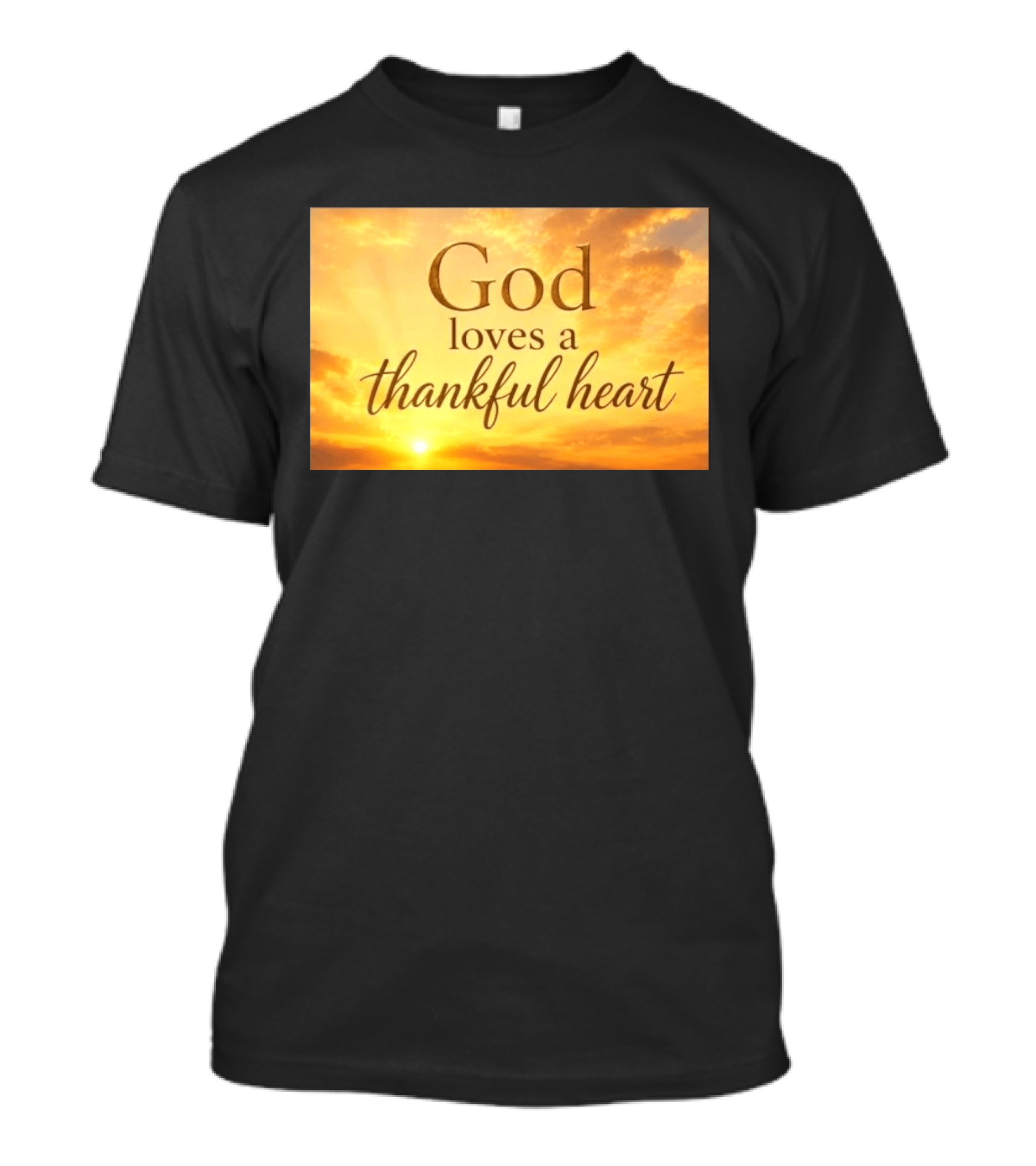 God Loves A Thankful Heart Sunlight Sky T-Shirt