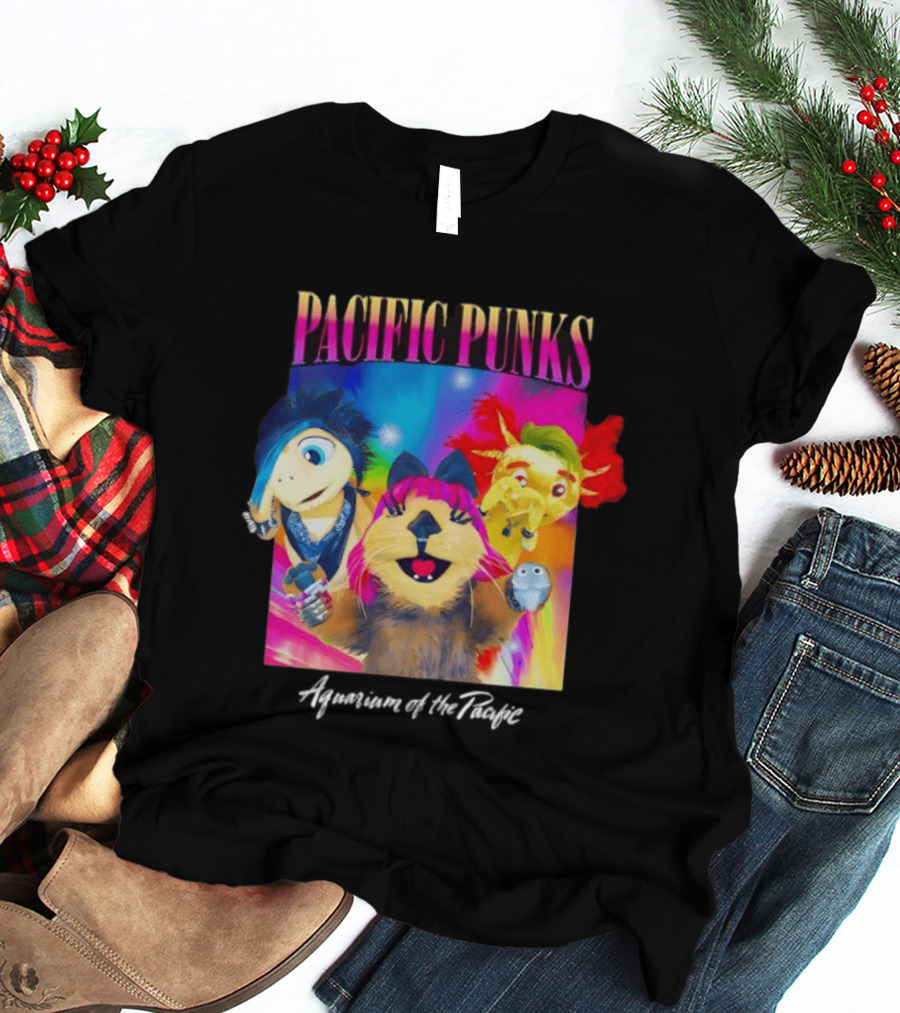 Pacific Punks Aquarium Of The Pacific Puppet Characters Colorful T-Shirt