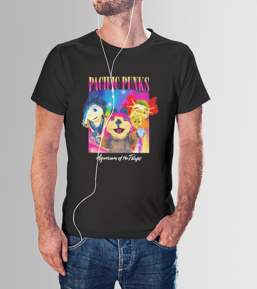 Pacific Punks Aquarium Of The Pacific Puppet Characters Colorful T-Shirt