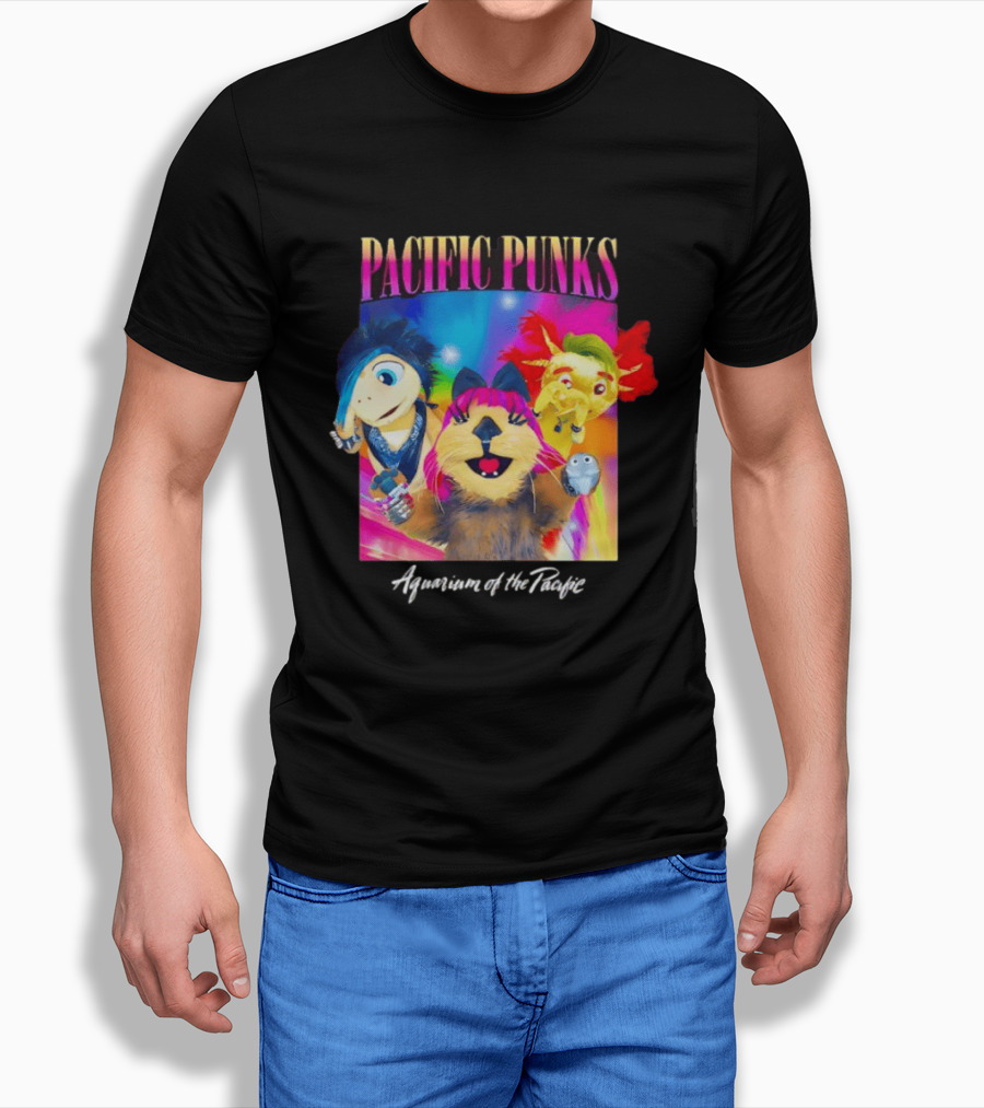 Pacific Punks Aquarium Of The Pacific Puppet Characters Colorful T-Shirt