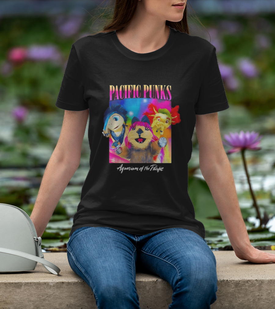 Pacific Punks Aquarium Of The Pacific Puppet Characters Colorful T-Shirt