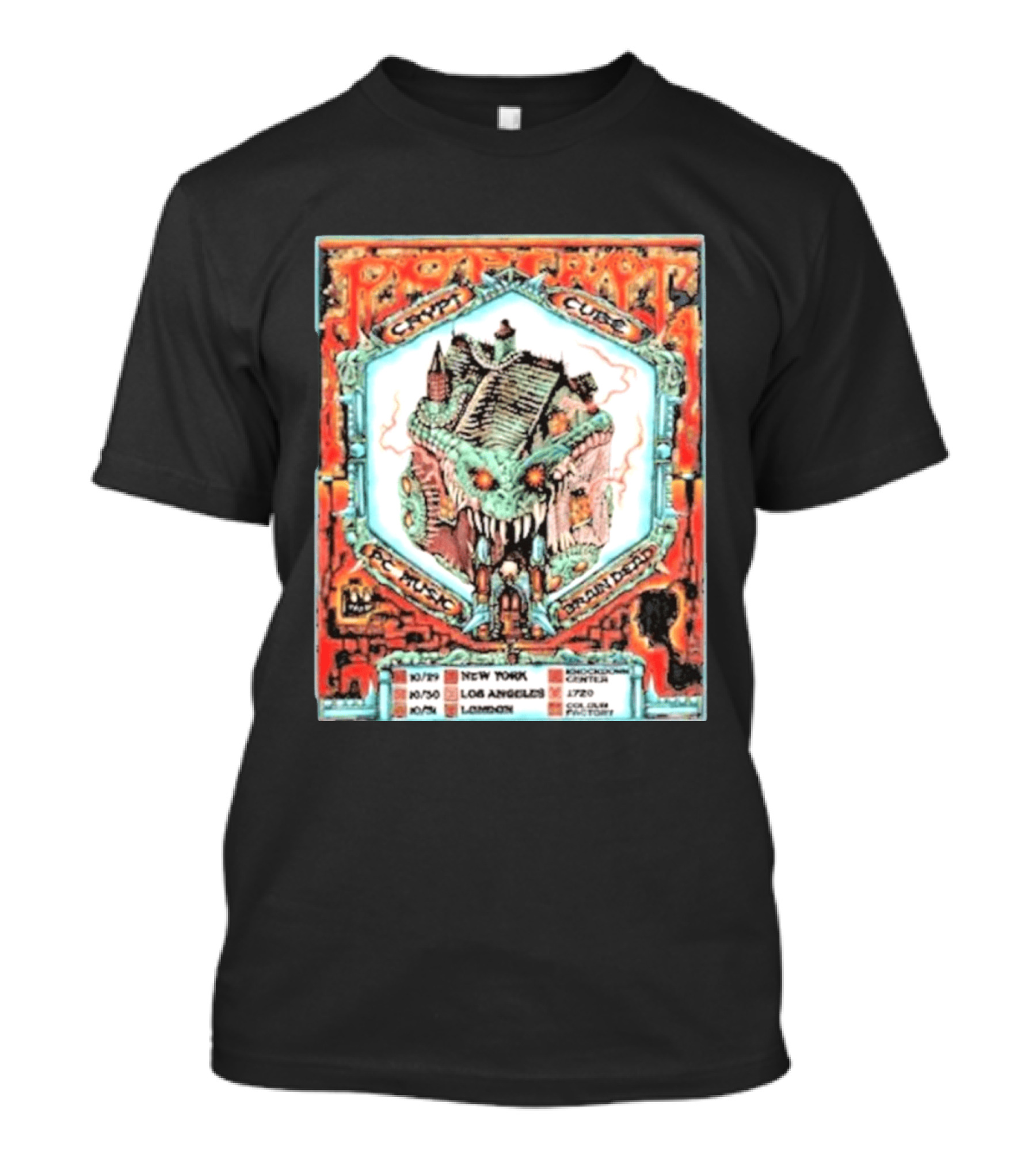 Pop Crypt Crypto Graphic Cube PC Music Brain Dead 2026 Tour New York Los Angeles London T-Shirt