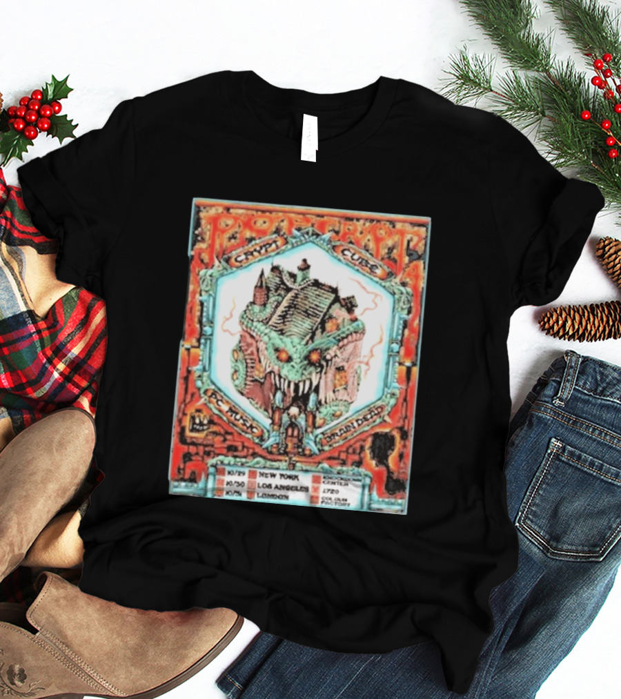 Pop Crypt Crypto Graphic Cube PC Music Brain Dead 2026 Tour New York Los Angeles London T-Shirt