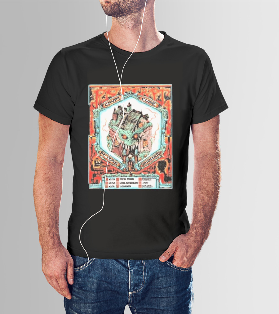 Pop Crypt Crypto Graphic Cube PC Music Brain Dead 2026 Tour New York Los Angeles London T-Shirt