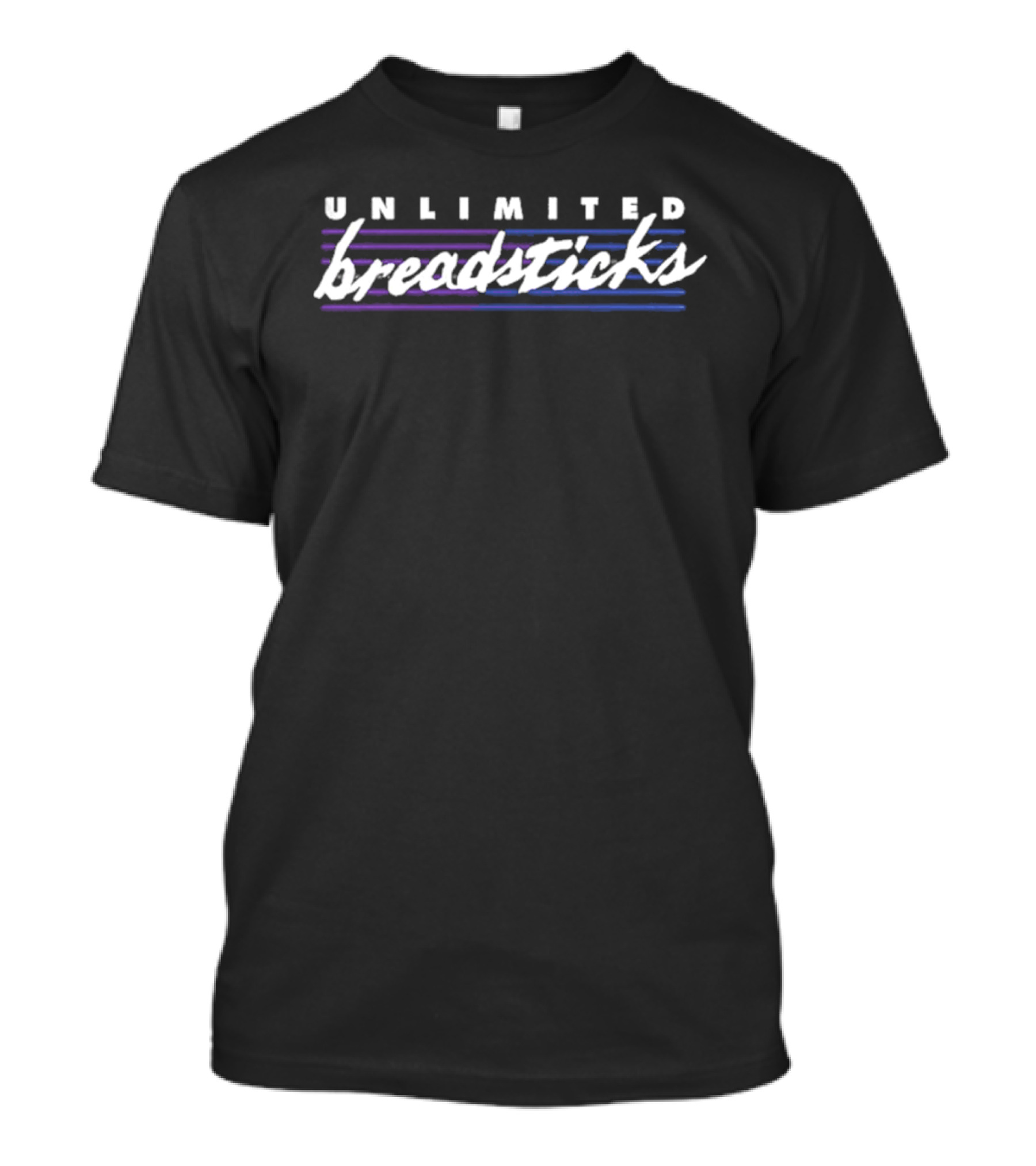 Unlimited Breadsticks Unsolved 2026 Purple Blue Stripes T-Shirt