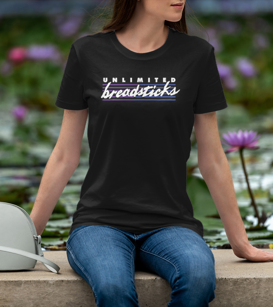 Unlimited Breadsticks Unsolved 2026 Purple Blue Stripes T-Shirt