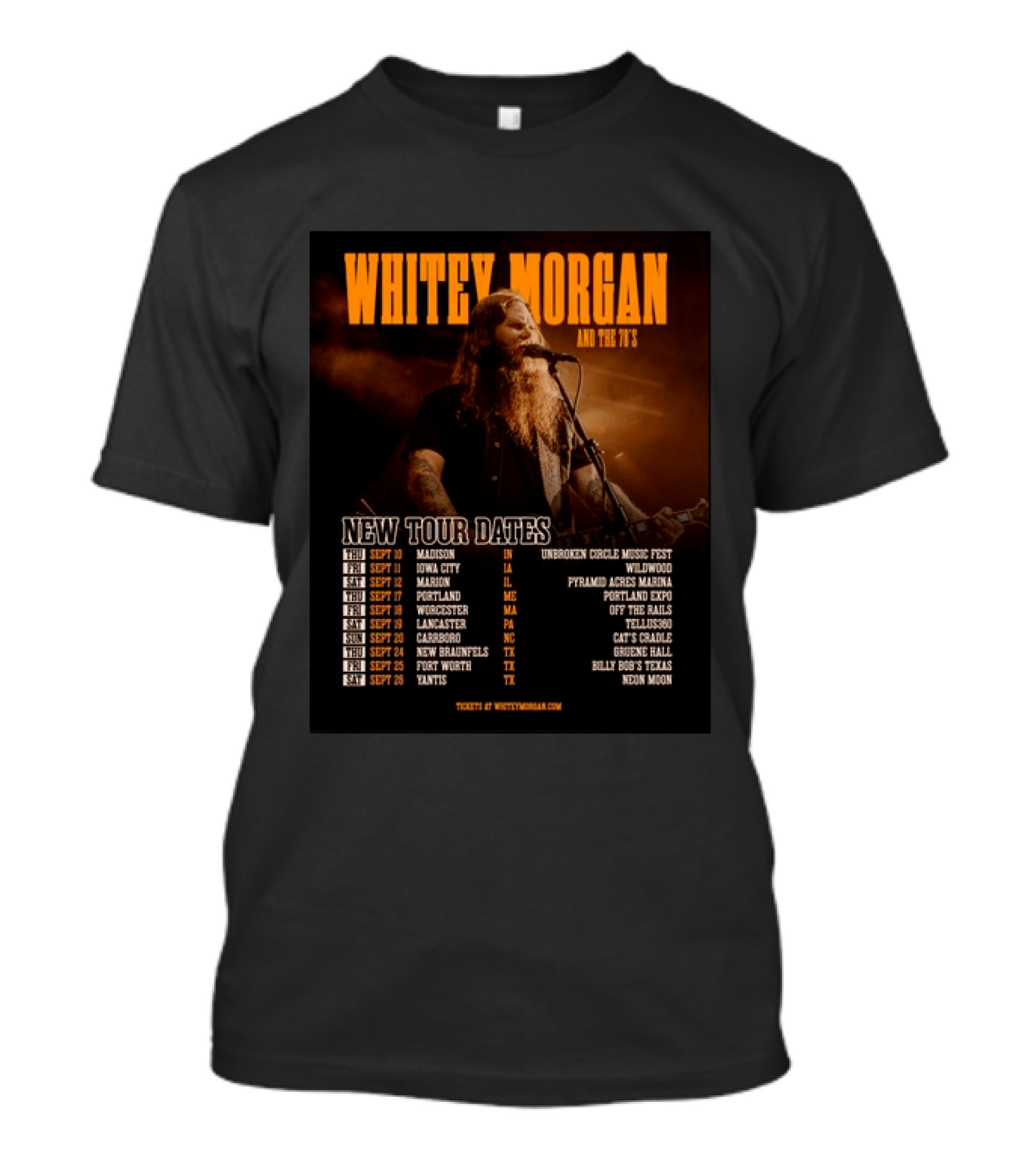 Whitey Morgan And The 78's New Tour Dates 2026 Concert Schedule T-Shirt