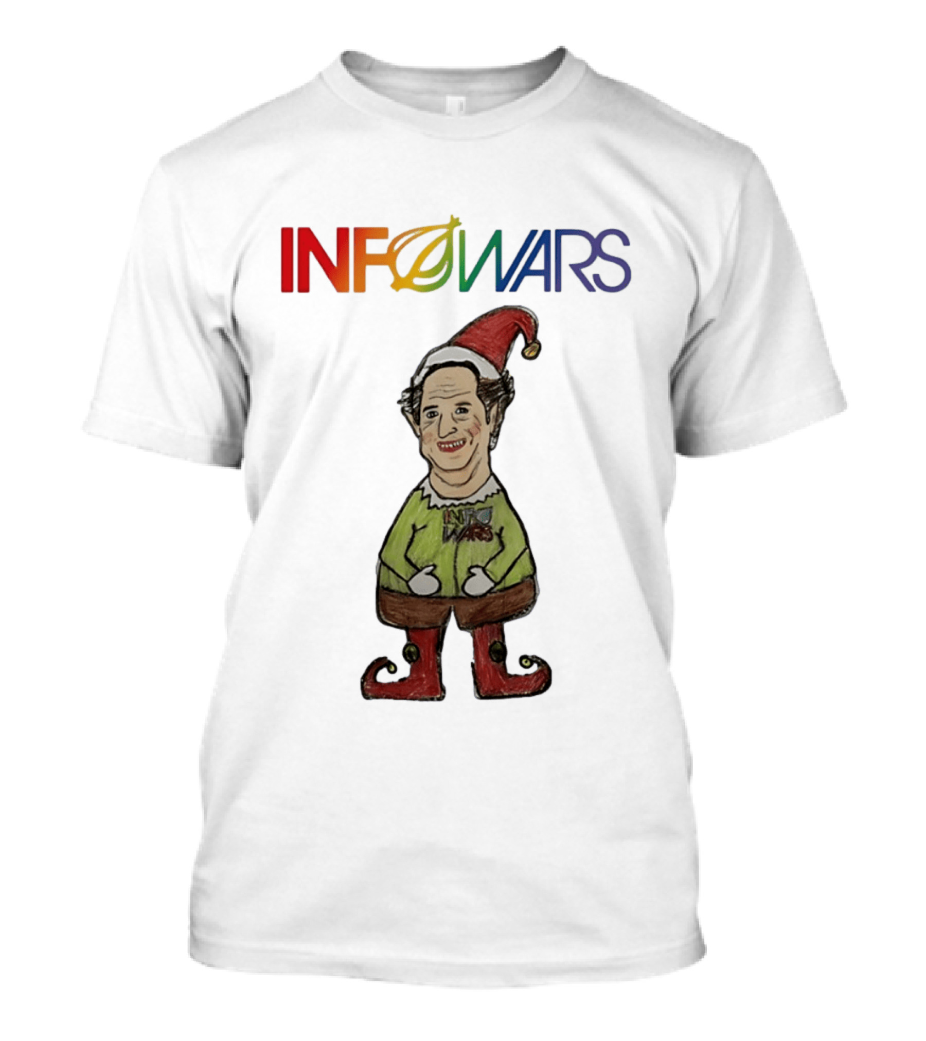 Infowars Elf Christmas Holiday Alex Jones Festive T-Shirt