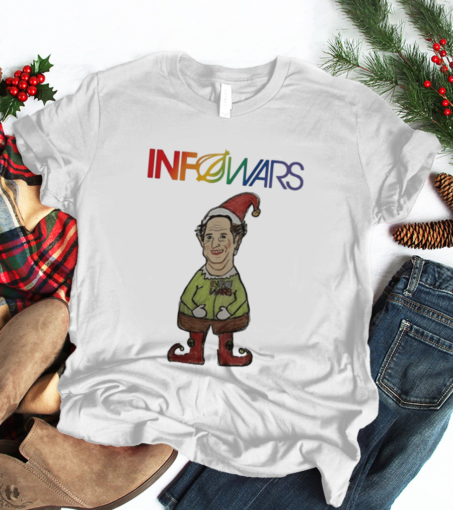 Infowars Elf Christmas Holiday Alex Jones Festive T-Shirt