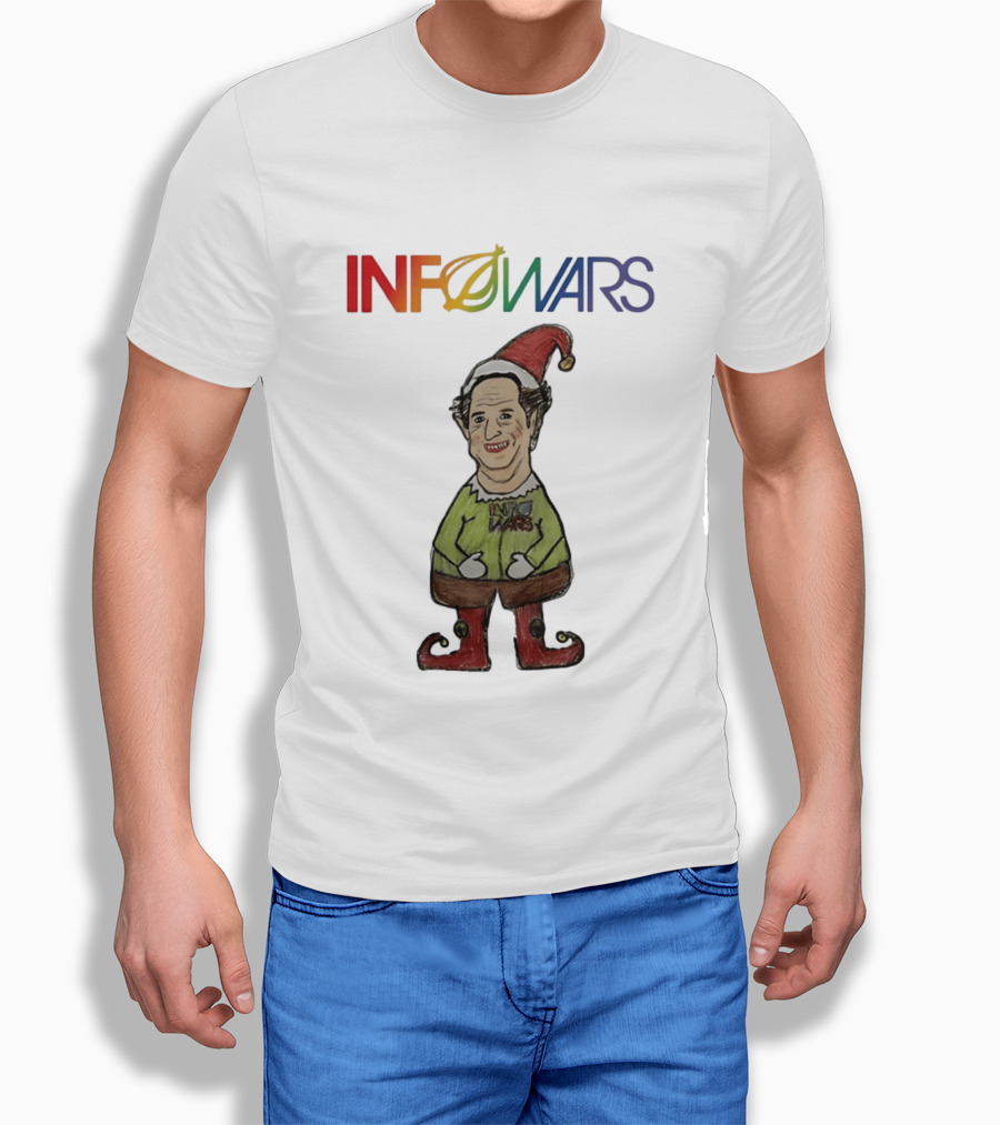 Infowars Elf Christmas Holiday Alex Jones Festive T-Shirt