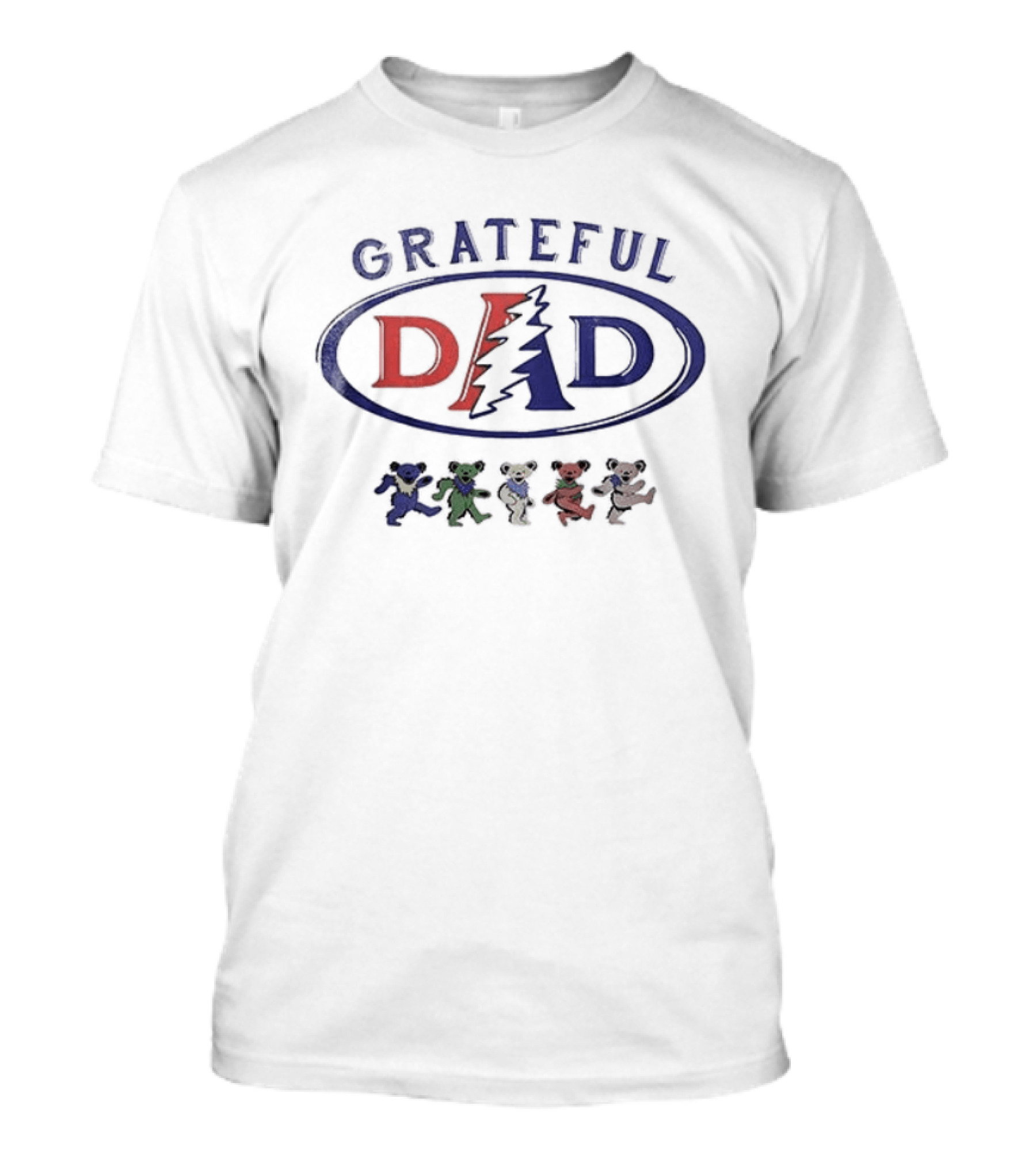 Grateful Dad Father's Day With Dancing Bears And Lightning Bolt T-Shirt