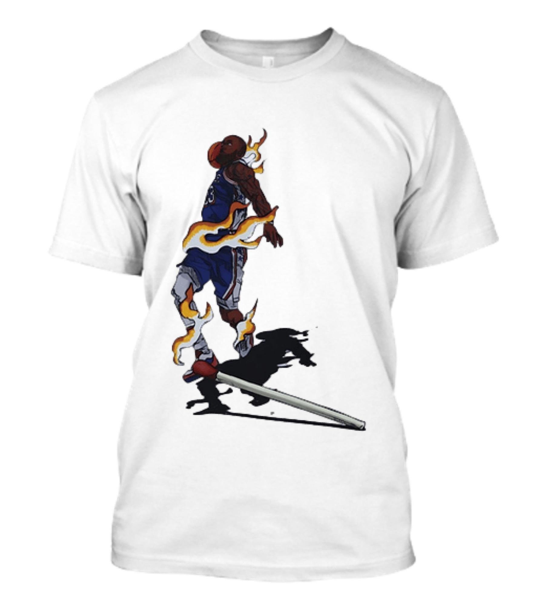 LeBron James Basketball Player Fiery Dunk Match Stick T-Shirt