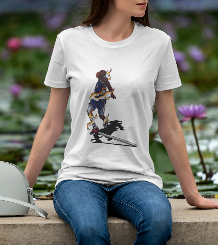 LeBron James Basketball Player Fiery Dunk Match Stick T-Shirt