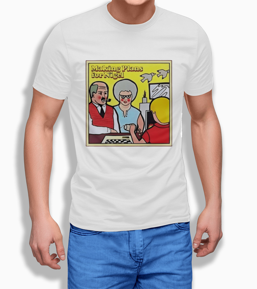 Making Plans For Nigel XTC New Wave English Rock Scene Yellow Background Birds Family T-Shirt
