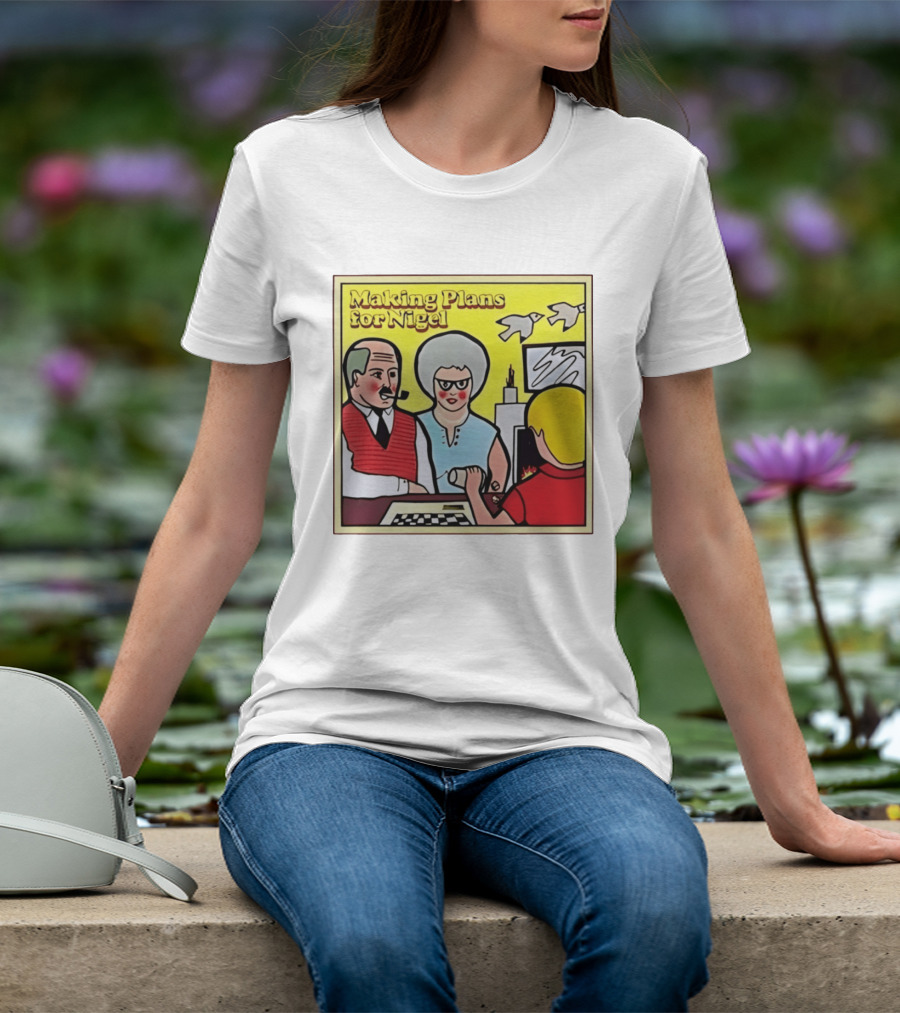 Making Plans For Nigel XTC New Wave English Rock Scene Yellow Background Birds Family T-Shirt