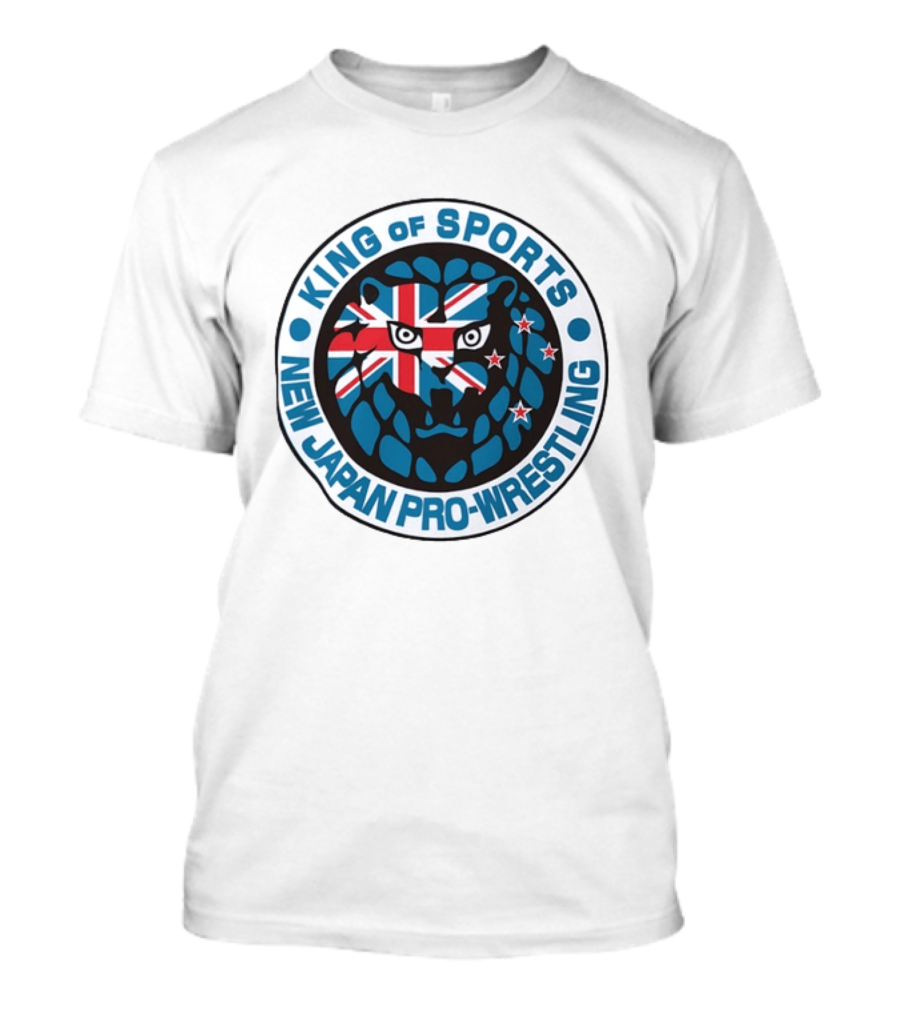 New Japan Pro Wrestling King Of Sports Lion Mark Icon With Union Jack And Stars T-Shirt