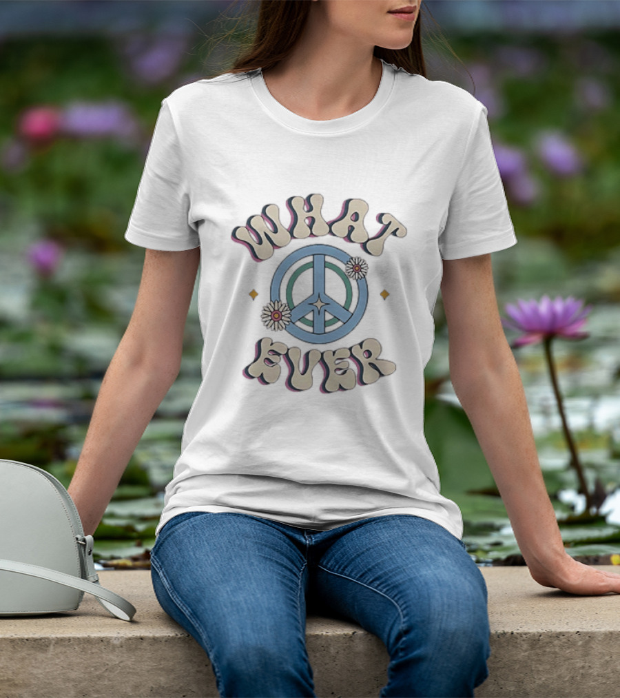 Whatever Peace Sign Daisy Flower T-Shirt