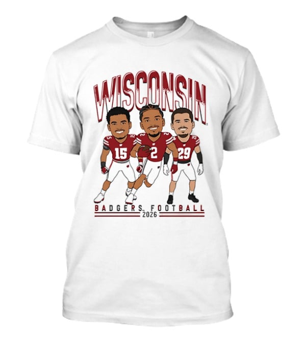 Wisconsin Badgers Football 2026 Players Caricature Team Spirit T-Shirt