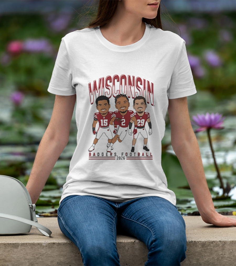 Wisconsin Badgers Football 2026 Players Caricature Team Spirit T-Shirt