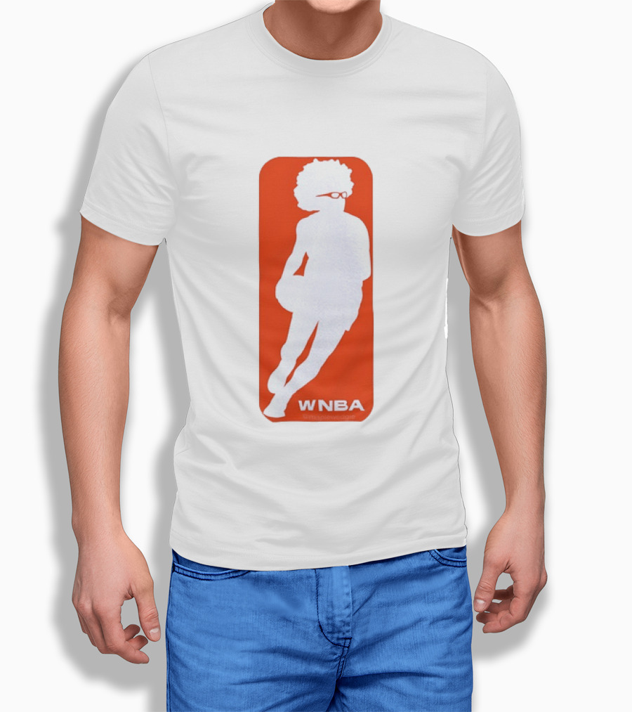 WNBA Maplewedgie Basketball Player White Silhouette On Orange T-Shirt