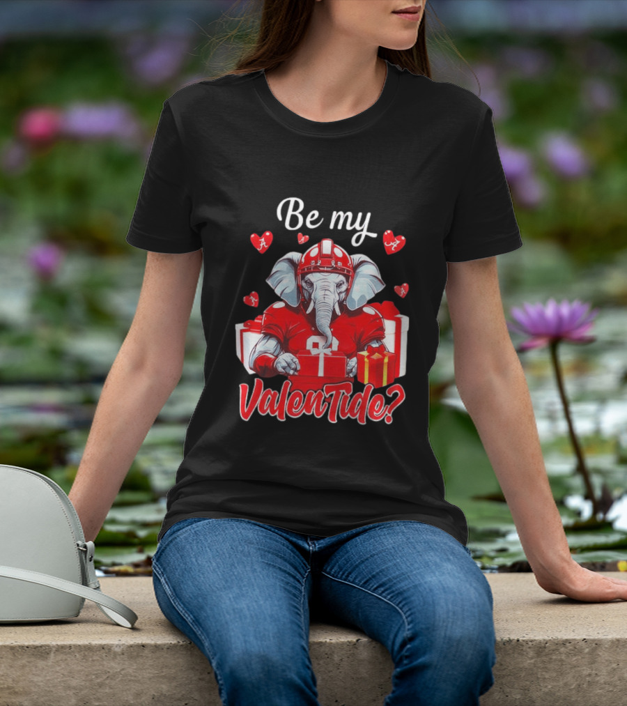 Be My ValenTide Alabama Crimson Tide Elephant Sports Valentine T-Shirt