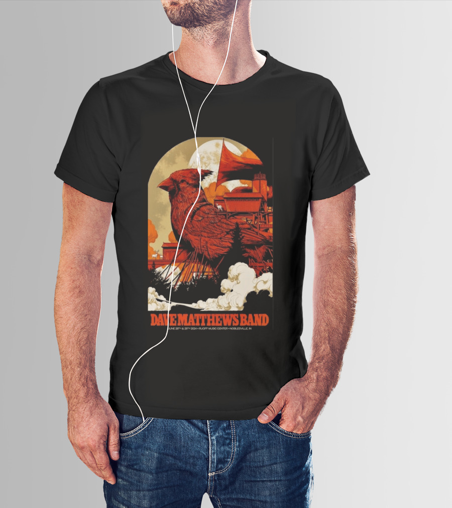 Dave Matthews Band June 28 29 2024 Ruoff Music Center Noblesville IN Cardinal T-Shirt