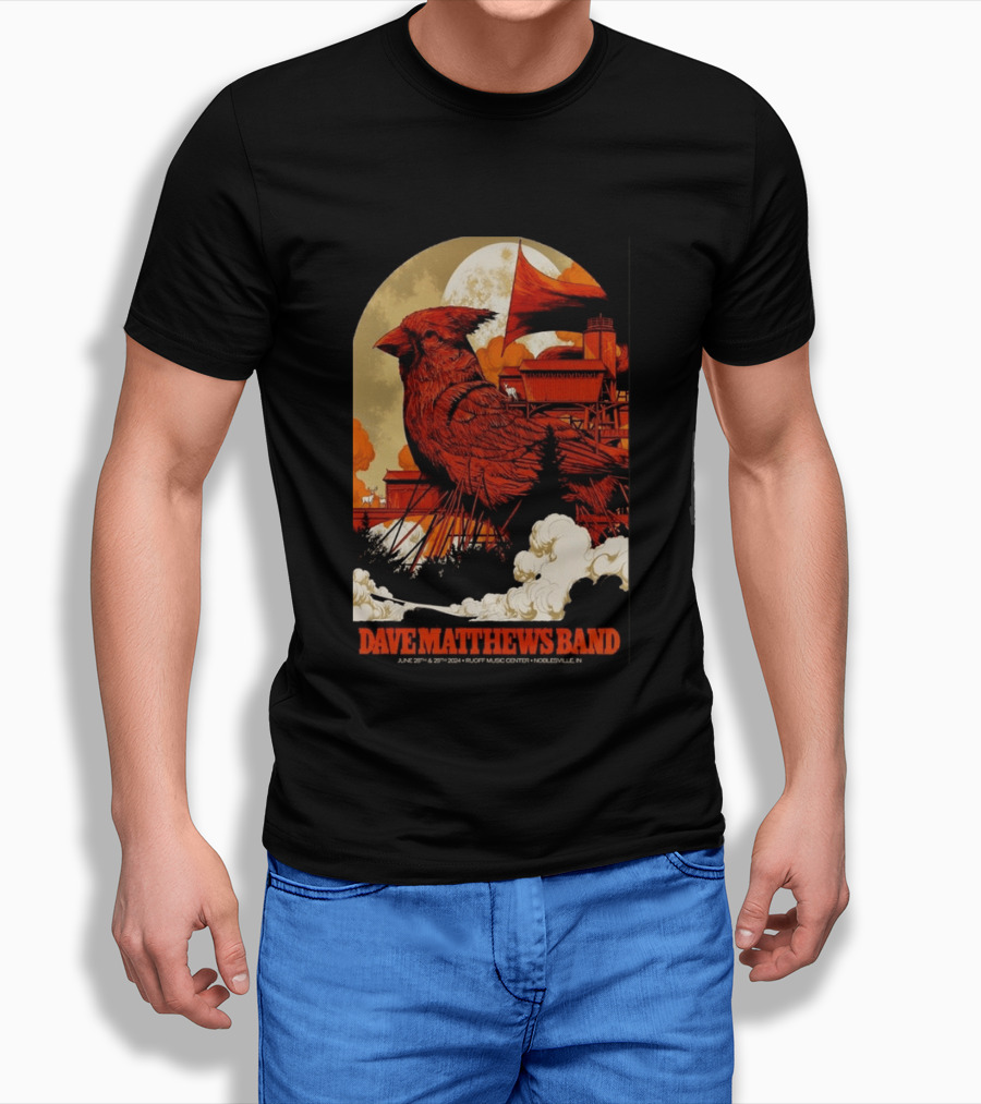 Dave Matthews Band June 28 29 2024 Ruoff Music Center Noblesville IN Cardinal T-Shirt