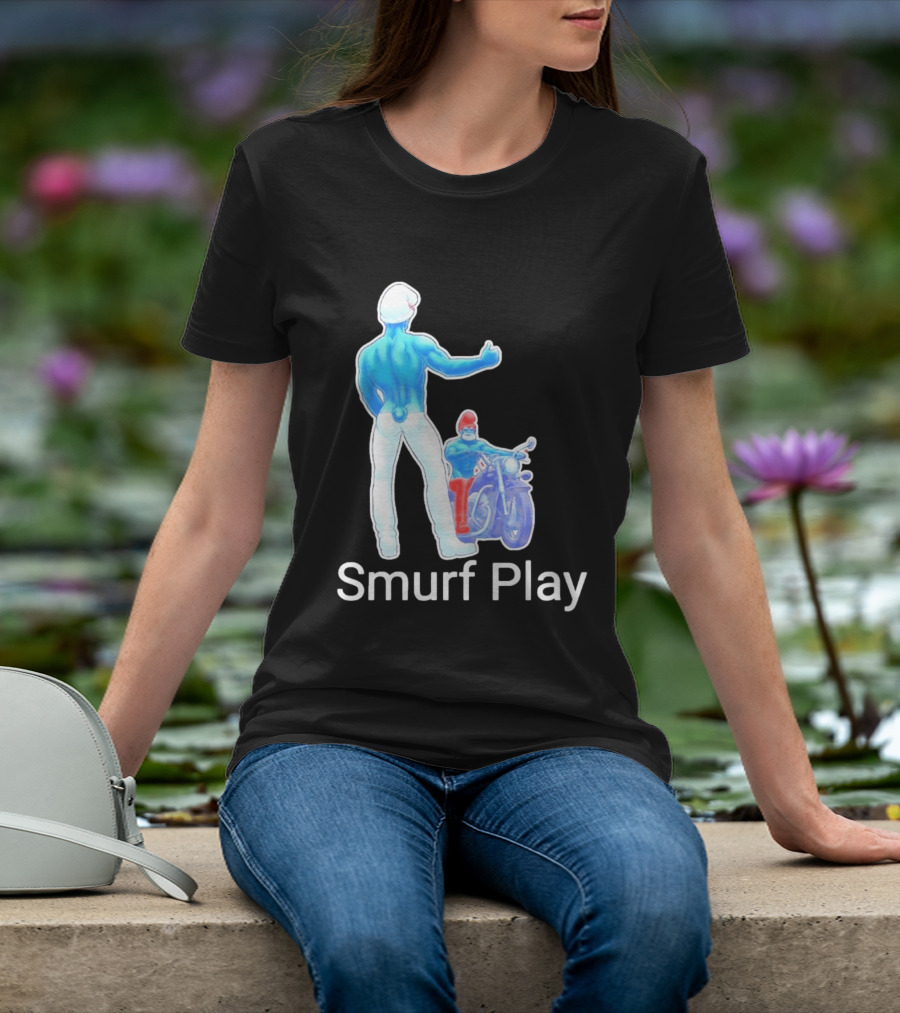 Smurf Play Gay LGBT Biker T-Shirt